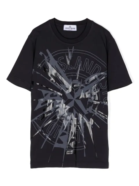 Stone Island Junior playera con logo estampado