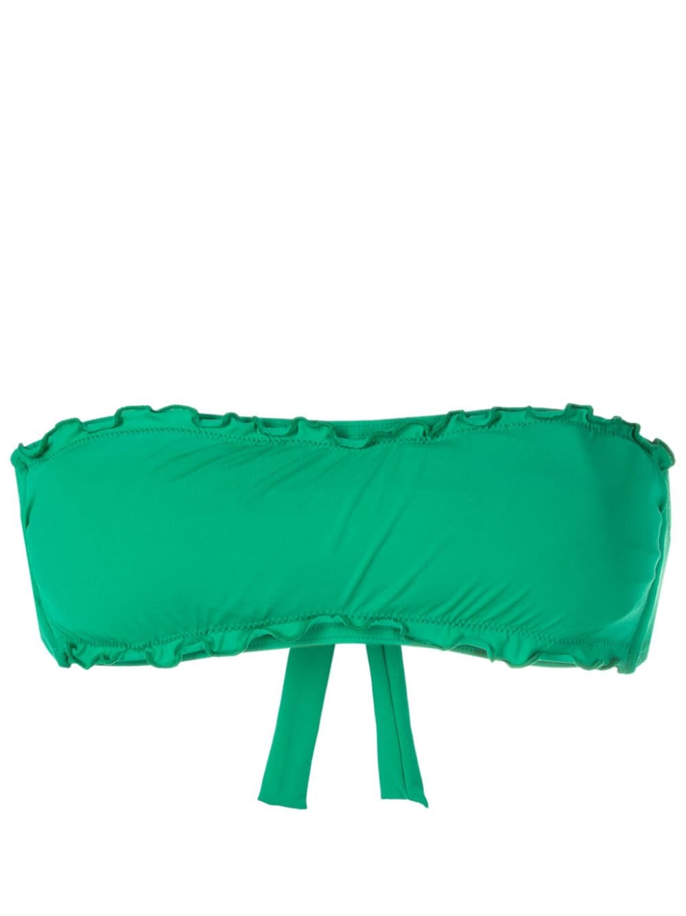 Amir Slama Ruffled Strapless Bikini Top In Green