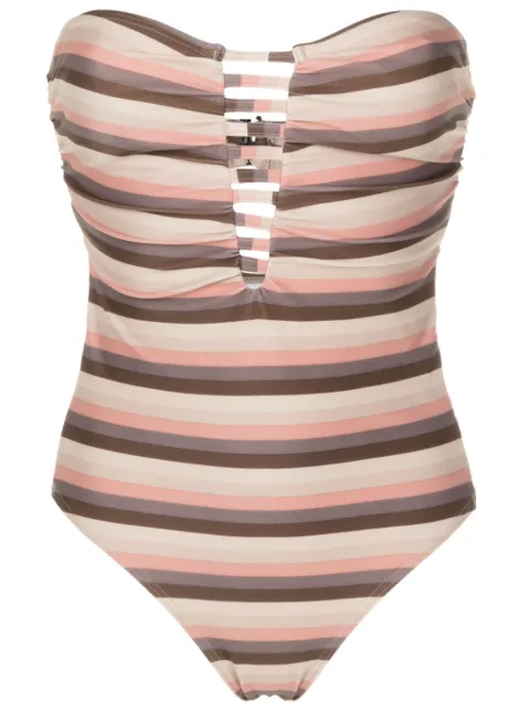 Amir Slama striped cut-out strapless swimsuit