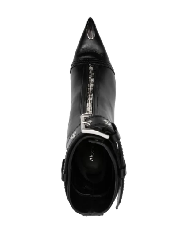 Alexander McQueen buckle-fastening Leather Ankle Boots