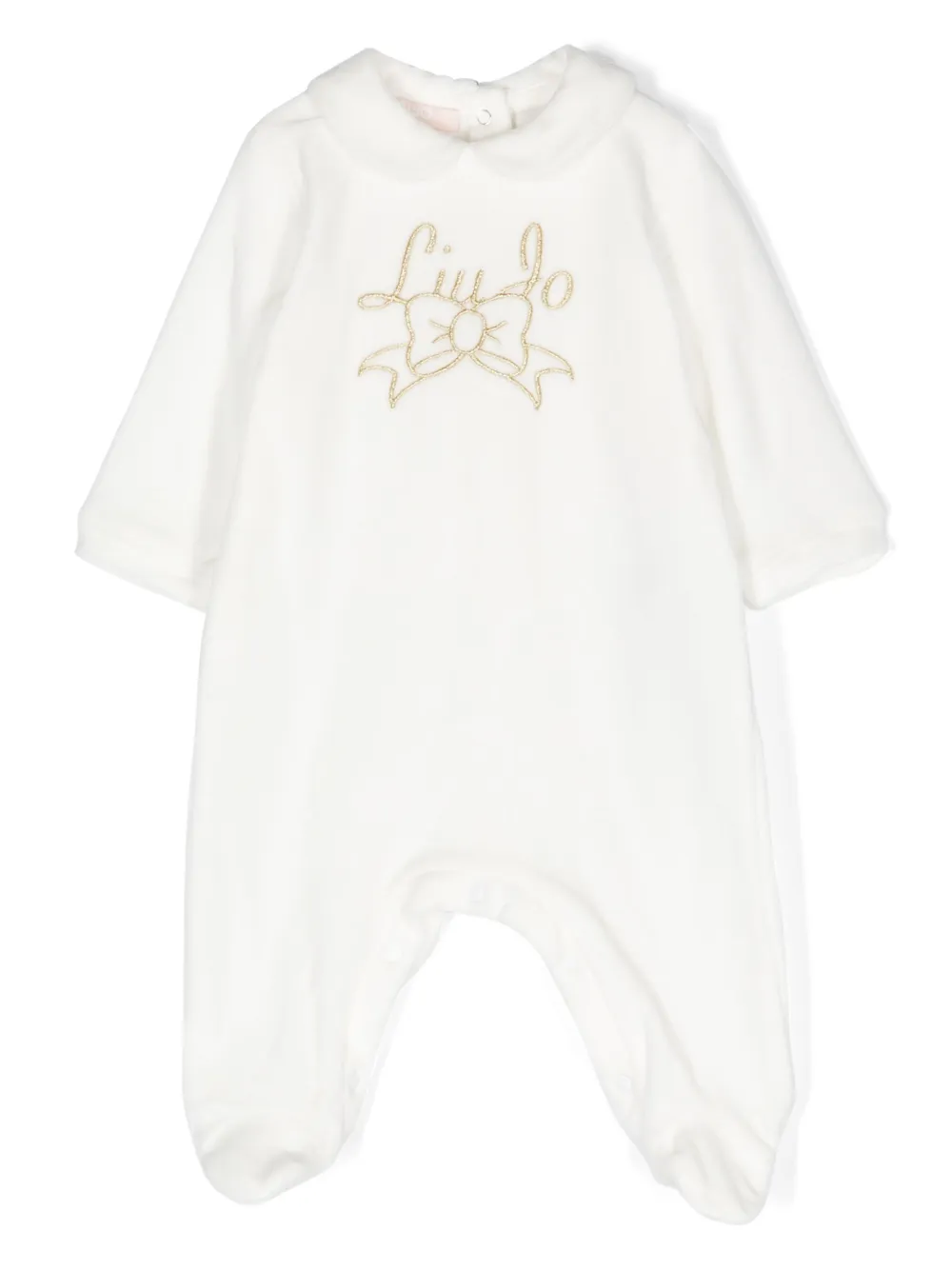 LIU JO logo-embroidered velour pyjamas Beige