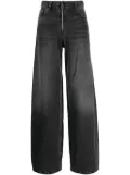 Haikure stonewashed wide-leg jeans - Black