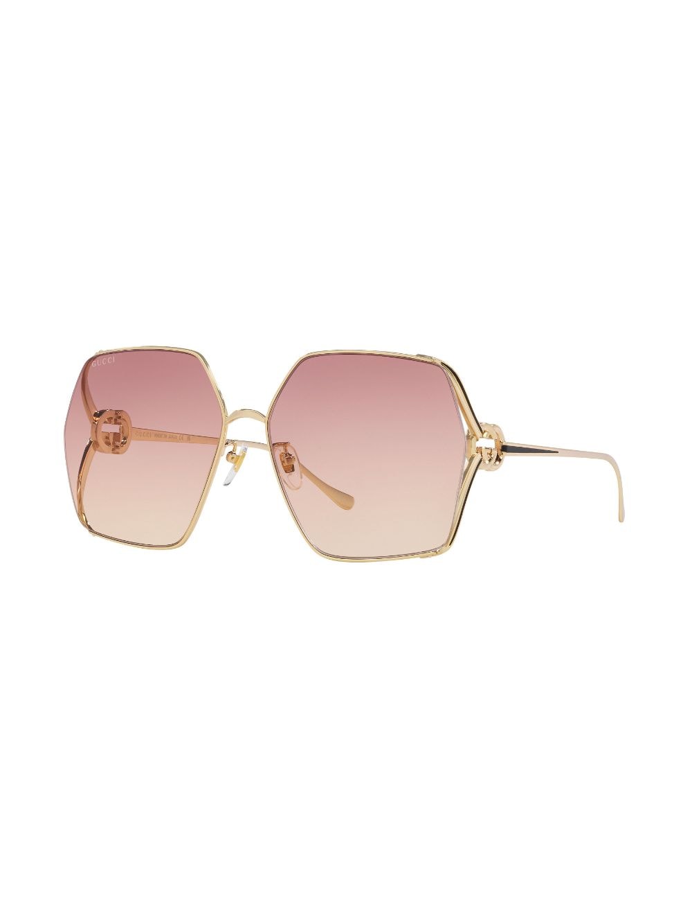 Shop Gucci Oversize Square-frame Sunglasses In Gold