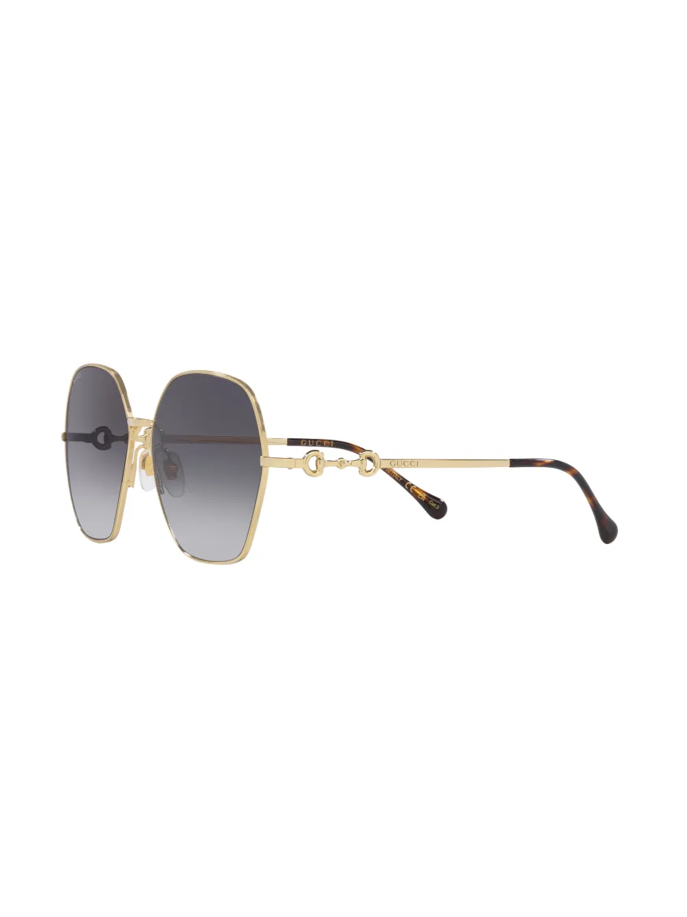 Shop Gucci Square-frame Sunglasses In Gold