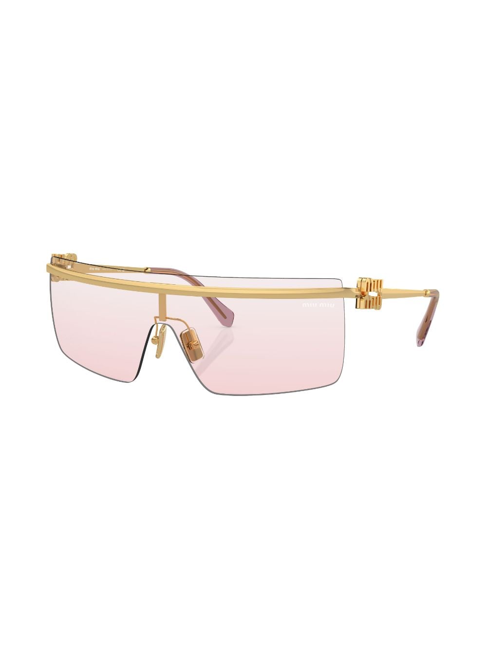 Shop Miu Miu Rimless Square-frame Sunglasses In Gold