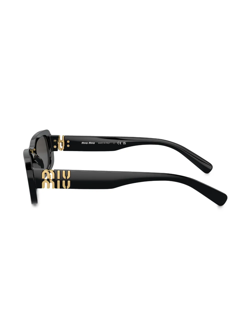 Miu Miu Acetate Rectangular Sunglasses In Black