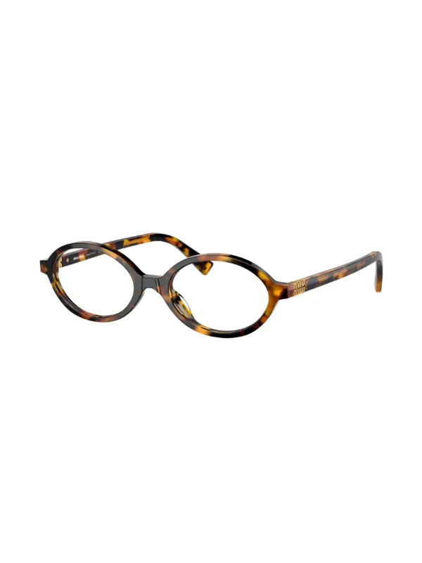 【関税込み】Miu Miu Eyewear トータスシェル オーバルメガネ Miu Miu Eyewear トータスシェル オーバル眼鏡フレーム