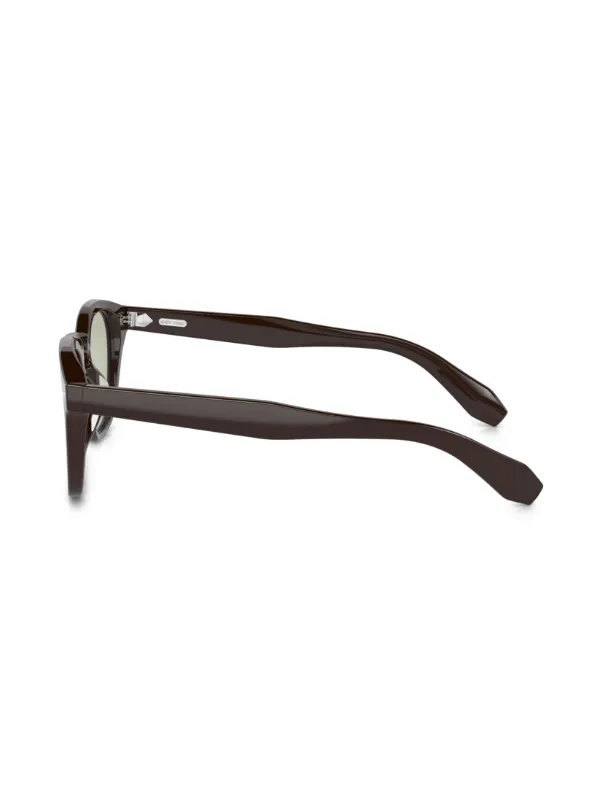 Oliver Peoples ラウンドフレーム サングラス | ブラウン | FARFETCH JP
