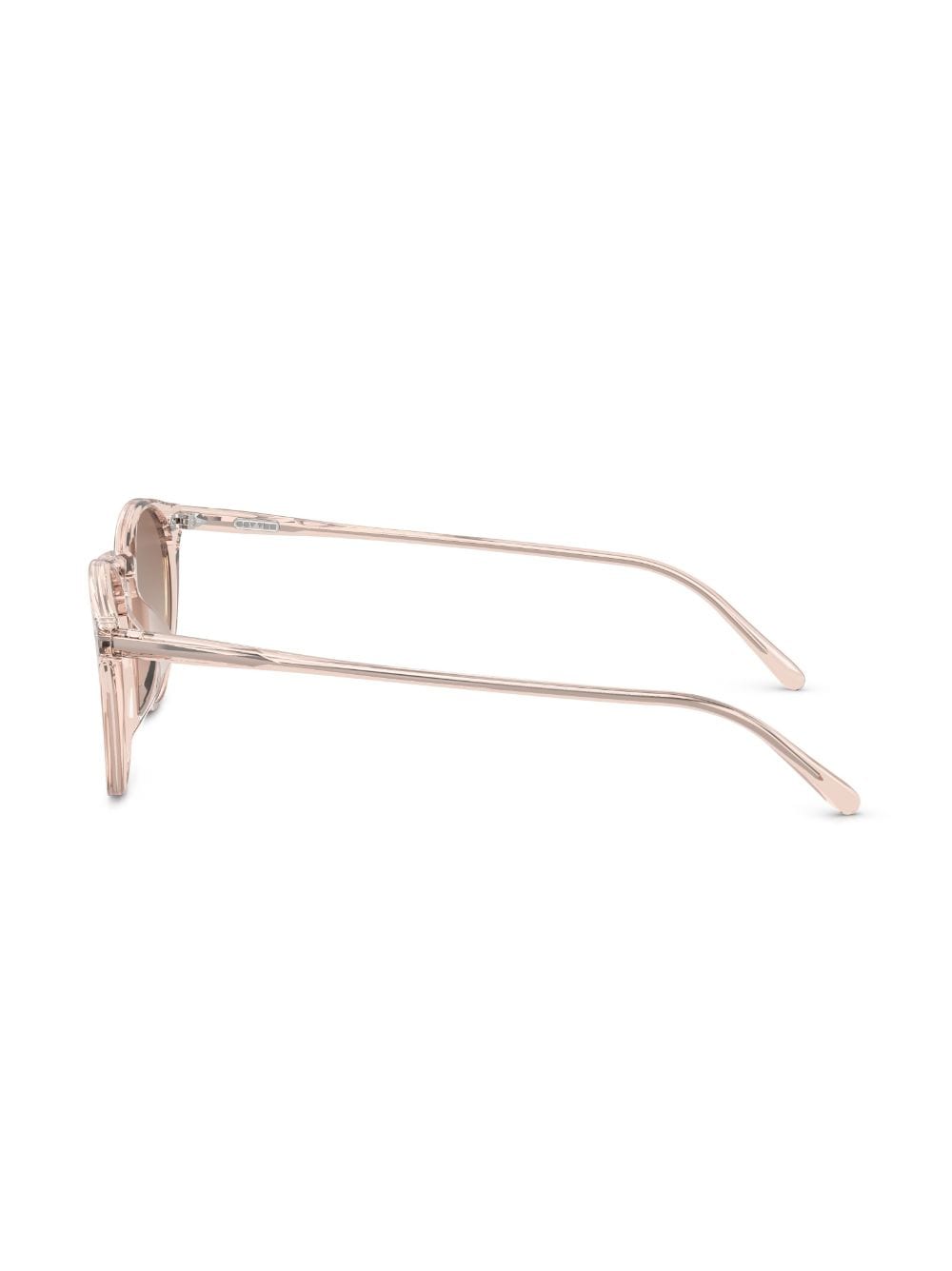 Shop Oliver Peoples Round-frame Tinted-lenses Sunglasses In Nude