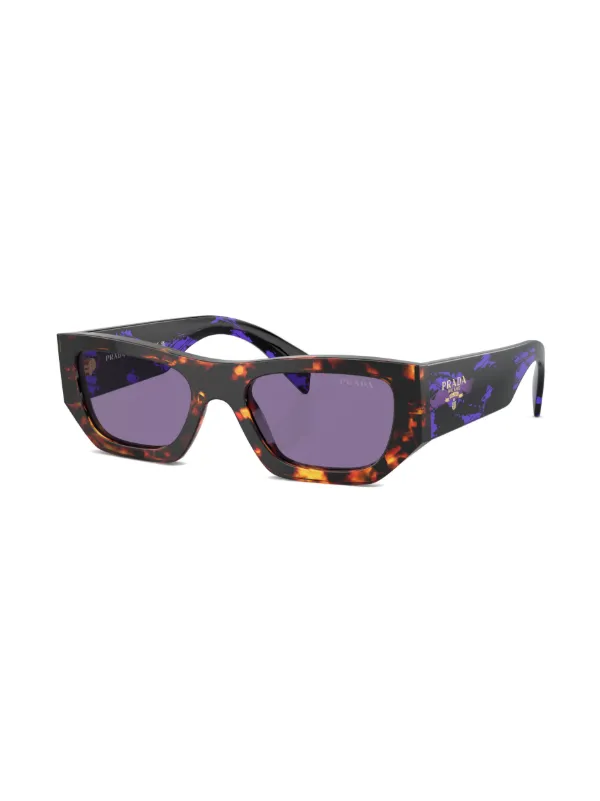 小物 90s PRADA archive sunglasses purple 00s Prada Eyewear tortoiseshell-effect Geometric Sunglasses | Green