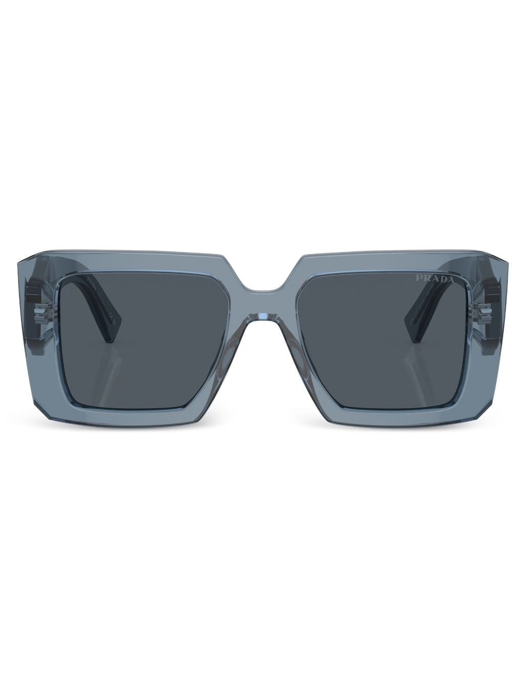 Prada Triangle-logo Square Sunglasses In Grey
