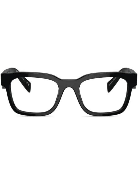 Prada Eyewear Eckige Brille mit Logo-Gravur