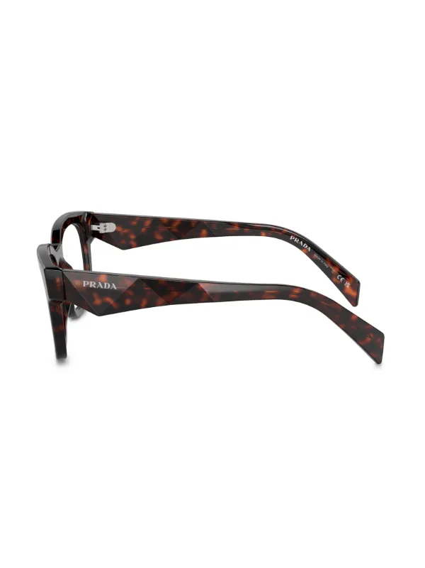 Prada Eyewear tortoiseshell-effect square-frame Glasses Red
