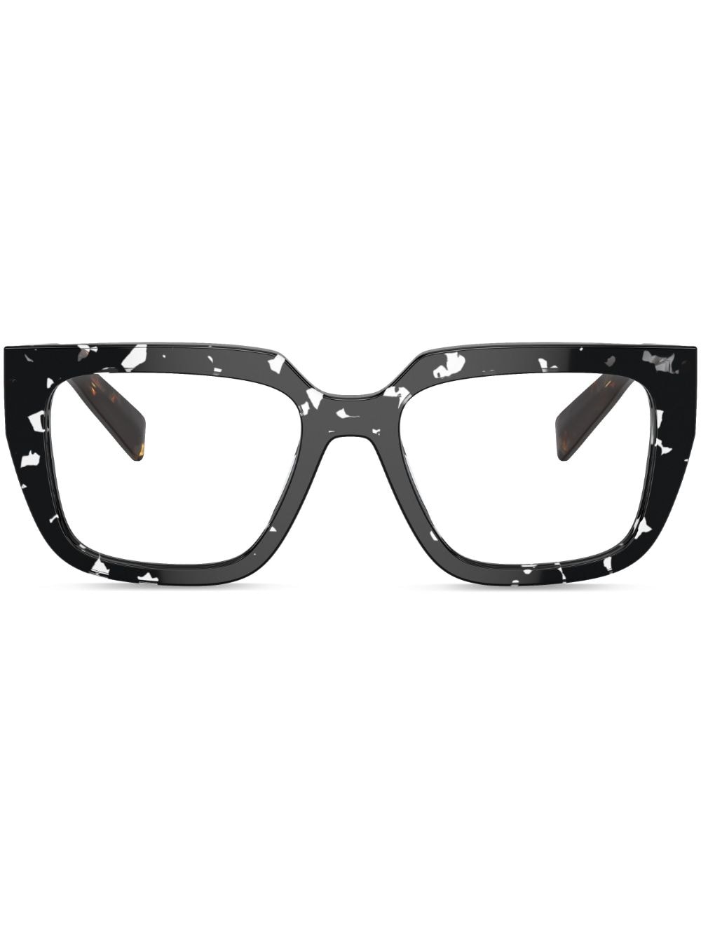 Prada Eyewear Cat-Eye-Brille in Schildpattoptik - Schwarz