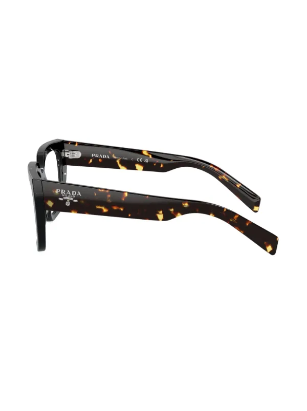 PRADA メガネ べっ甲フレーム キャットアイ Prada Eyewear キャットアイ眼鏡フレーム | ブラウン | FARFETCH JP