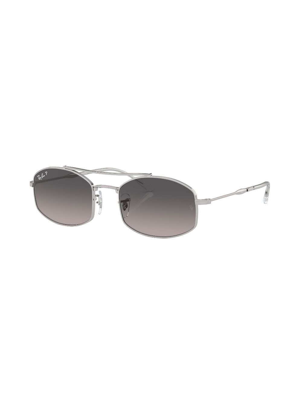 Ray-Ban logo-print rectangle-frame sunglasses - Zilver