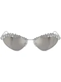 Swarovski crystal-embellished cat-eye frame sunglasses - Silver