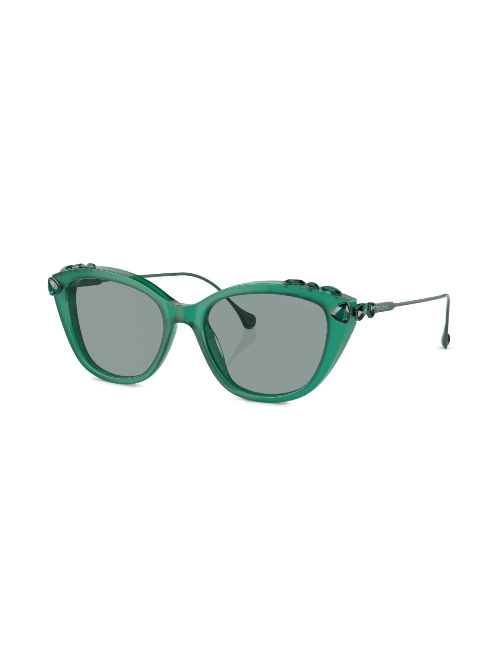 Shop Swarovski Crystal-embellished Cat-eye Frame Sunglasses In Green