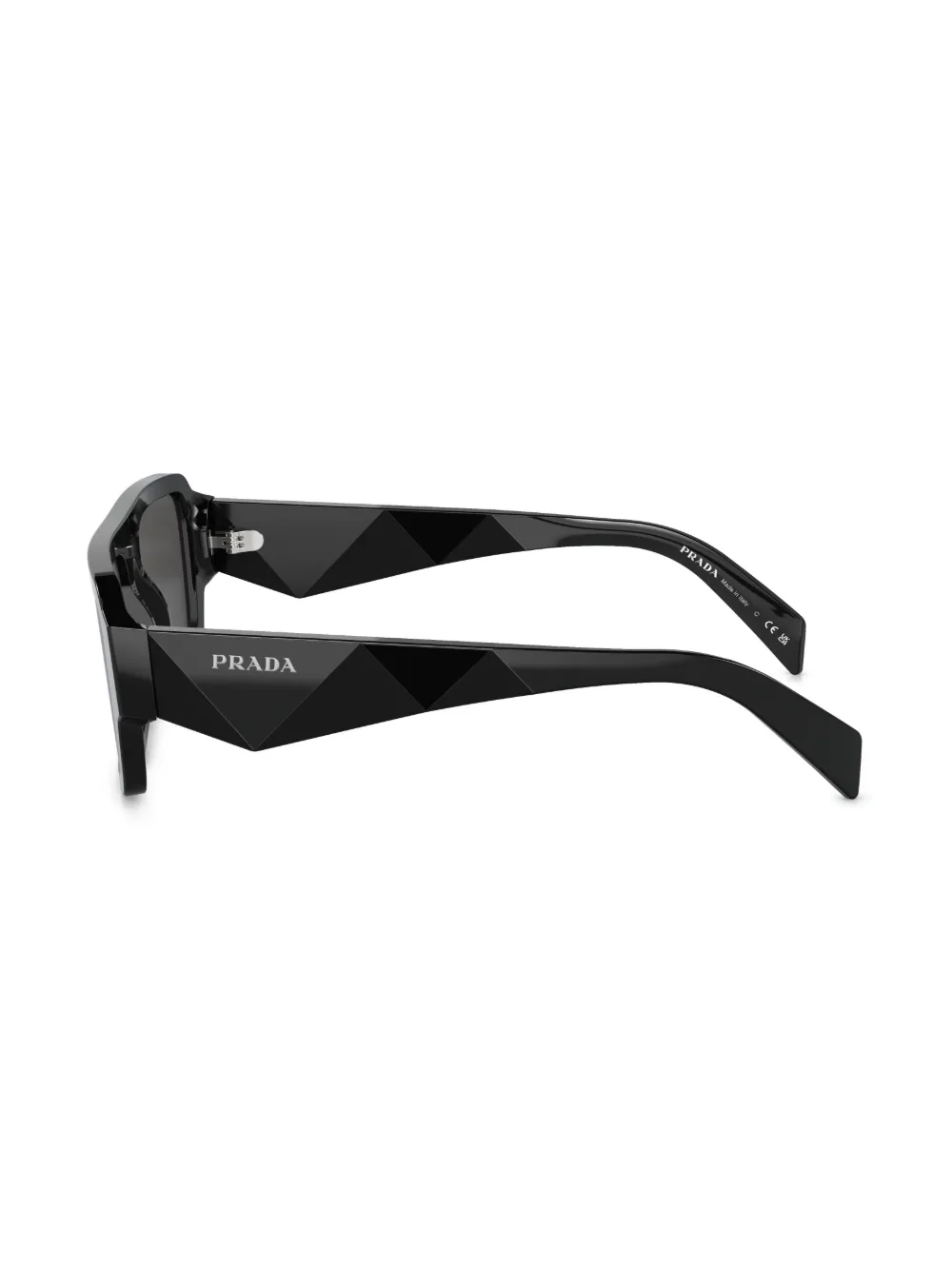 Prada Womens Black Pr A05s Rectangle-frame Acetate Sunglasses In Black