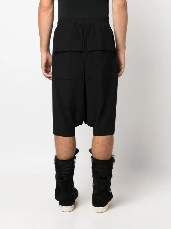 Rick Owens drop-crotch Drawstring Shorts | Black | FARFETCH AO
