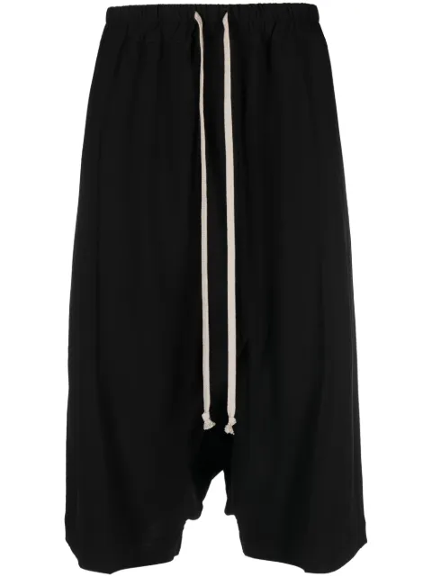 Rick Owens bermudas drop crotch con cordones en la pretina