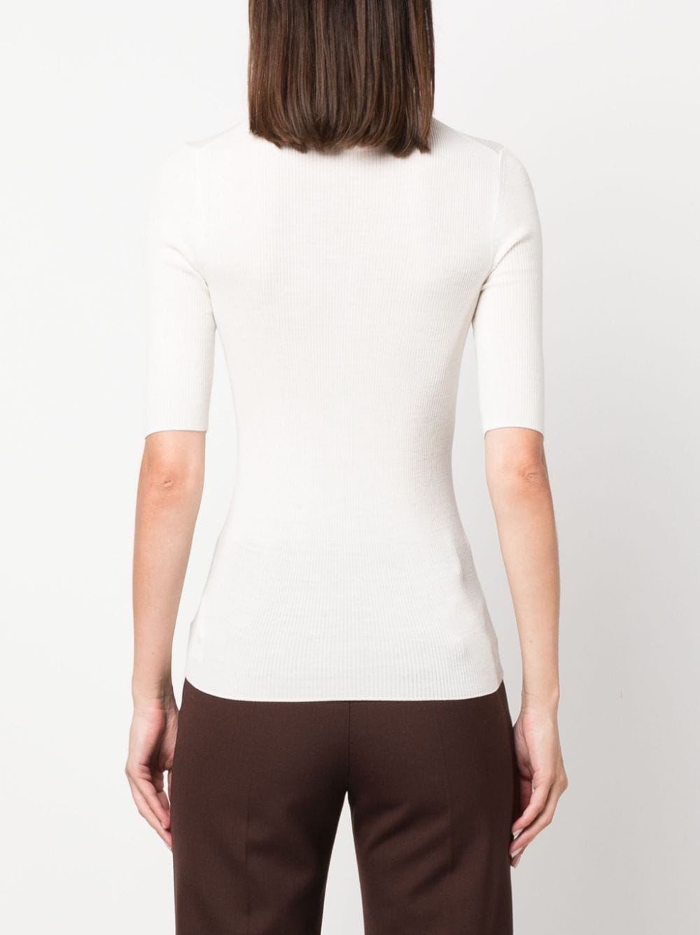 Shop Theory Roll-neck Ribbed Jumper In Neutrals