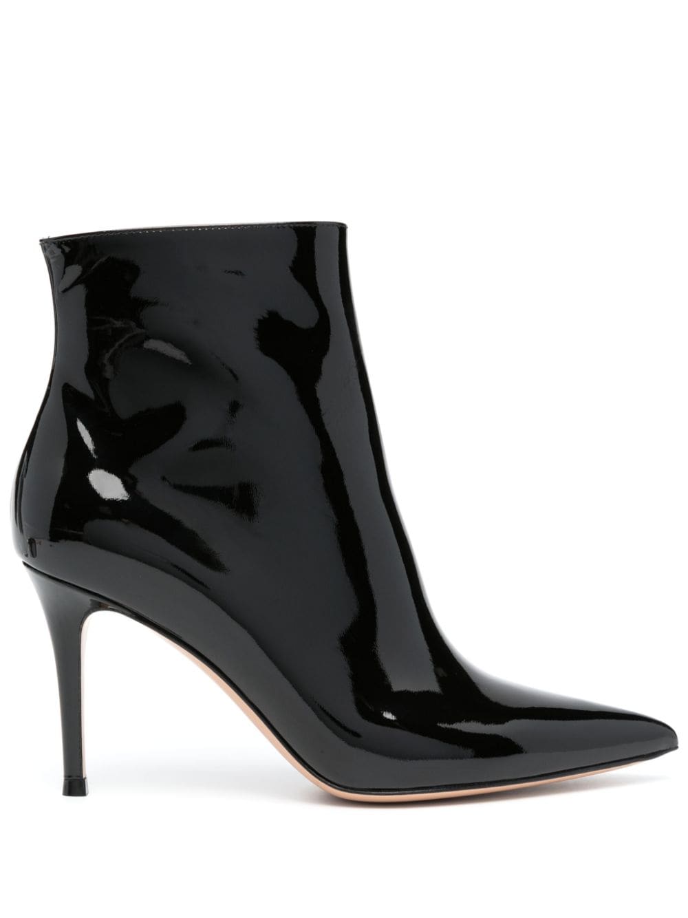 Gianvito Rossi 90mm Leather Ankle Boots In Nero
