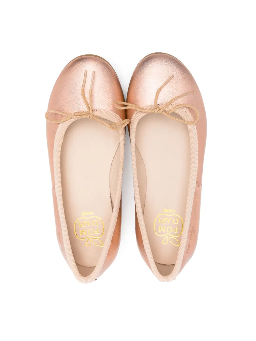  Pom D'api Metallic-effect Leather Ballerina Shoes - Orange 