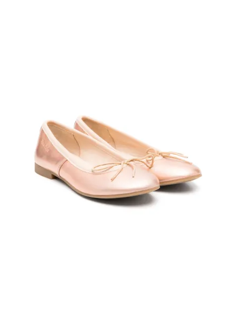 Pom D'api metallic-effect leather ballerina shoes
