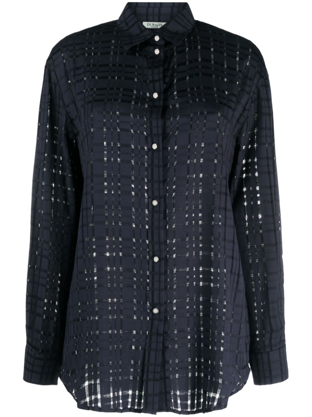 Durazzi Milano See-through Check-pattern Shirt In Blue