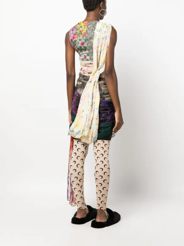 Marine Serre Regenerated Scarves Silk Minidress | Blue