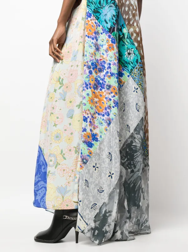 ワンピース MARINE SERRE Multicolor Silk Dress Marine Serre Multicolor Silk Dress for Elegant Occasions