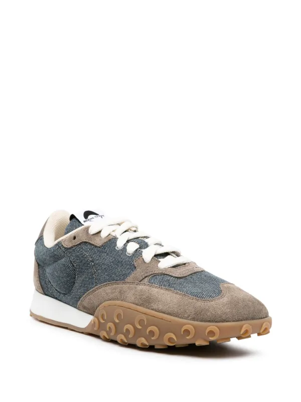 Marine Serre MS-Rise Denim Sneakers | Blue | FARFETCH