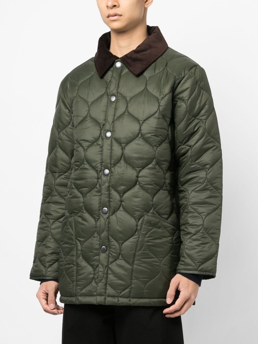 Shop Barbour Beacon Quilted Shirt Jacket In Green