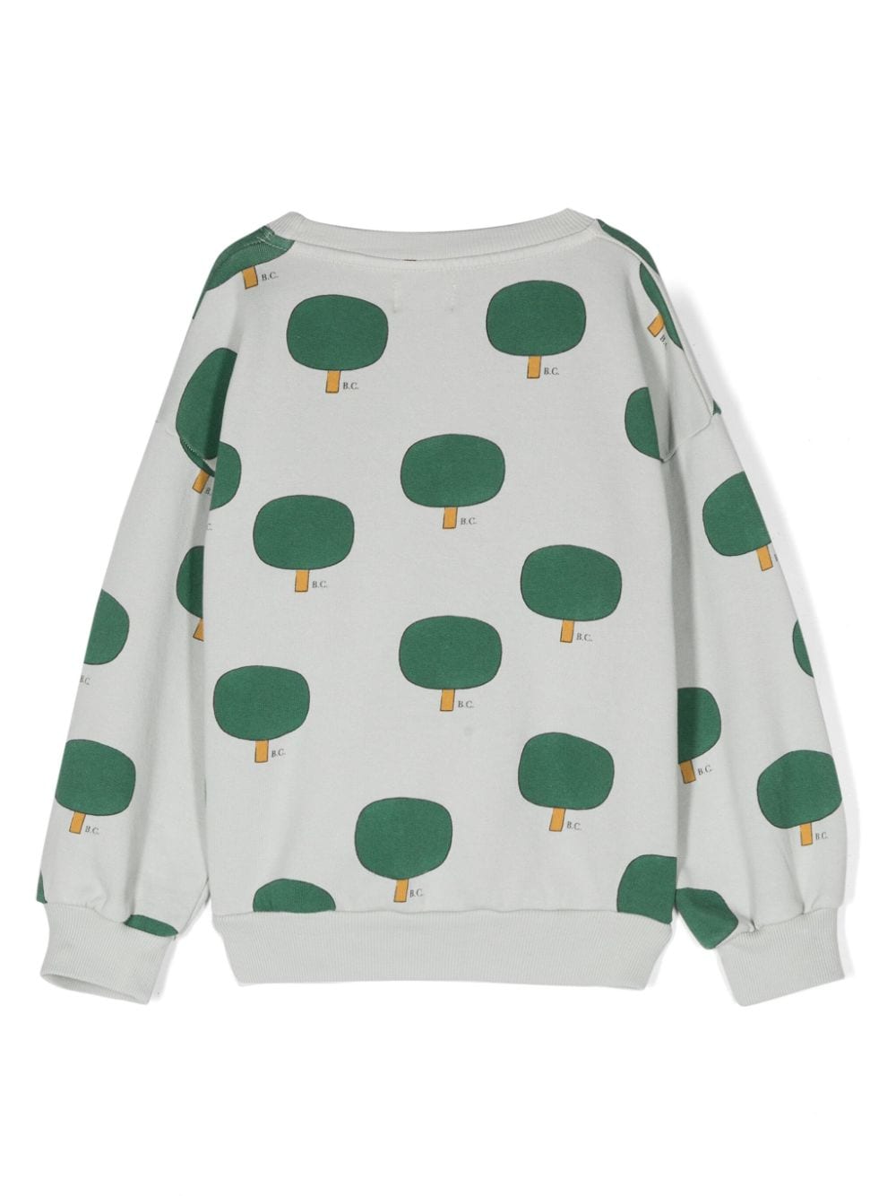 Shop Bobo Choses Green Tree-print Cotton Sweatshirt In Grey