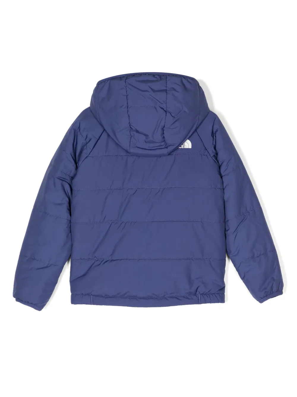 The North Face Kids logo-print hooded padded jacket - Blauw