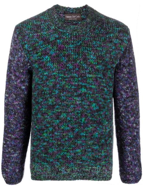 Del Carlo pull en maille intarsia à col rond