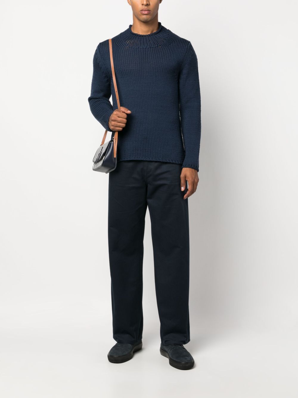 Shop Del Carlo Chunky-knit Merino Wool Jumper In Blue