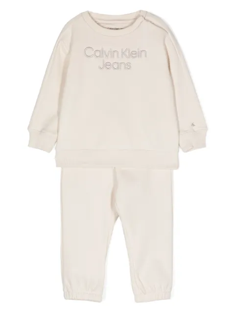 Calvin Klein Kids logo-embroidered crew-neck tracksuit 