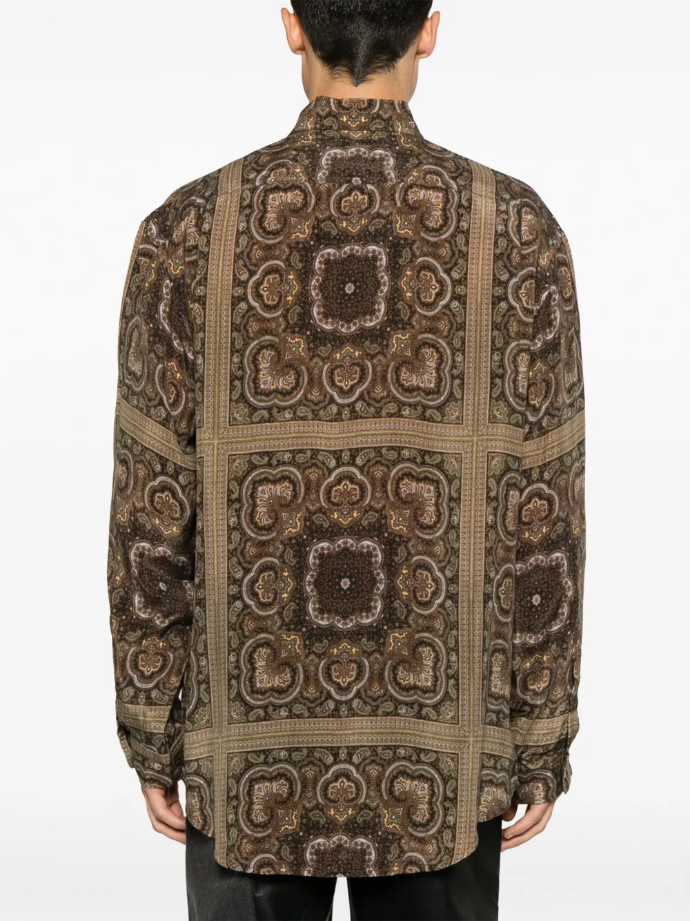 Shop Nanushka Sebas Paisley-printed Shirt In Brown