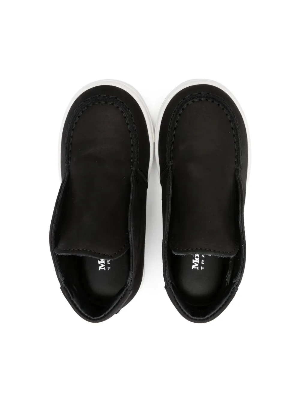 Shop Andrea Montelpare Leather Slip-on Sneakers In Black