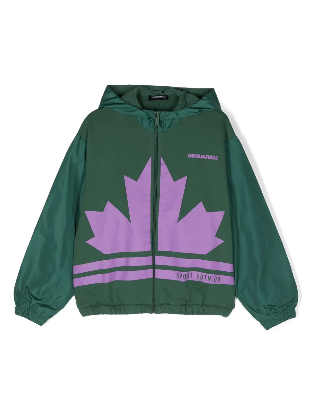 Dsquared2 Kids' Logo-print Hooded Jacket In Green