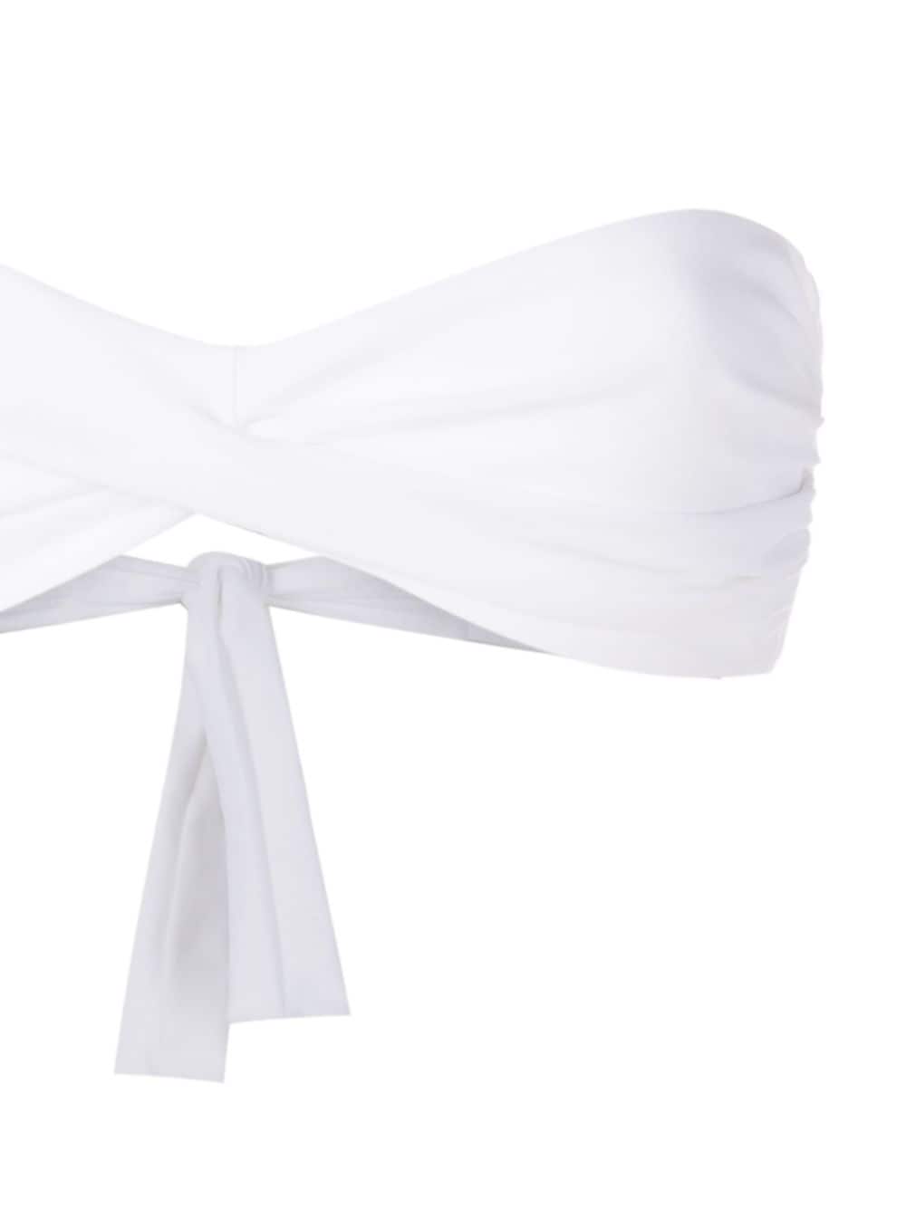 Shop Amir Slama Twist-detail Bikini Top In White