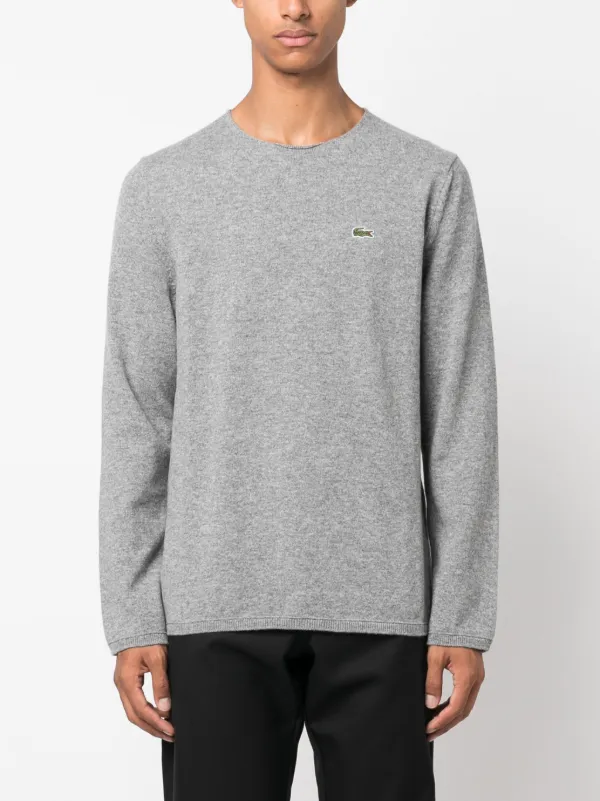 Comme Des Garçons Shirt Suéter x Lacoste De Tricô Intarsia | Cinza