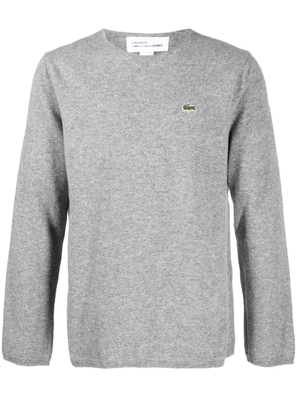 Comme Des Garçons Shirt Suéter x Lacoste De Tricô Intarsia | Cinza