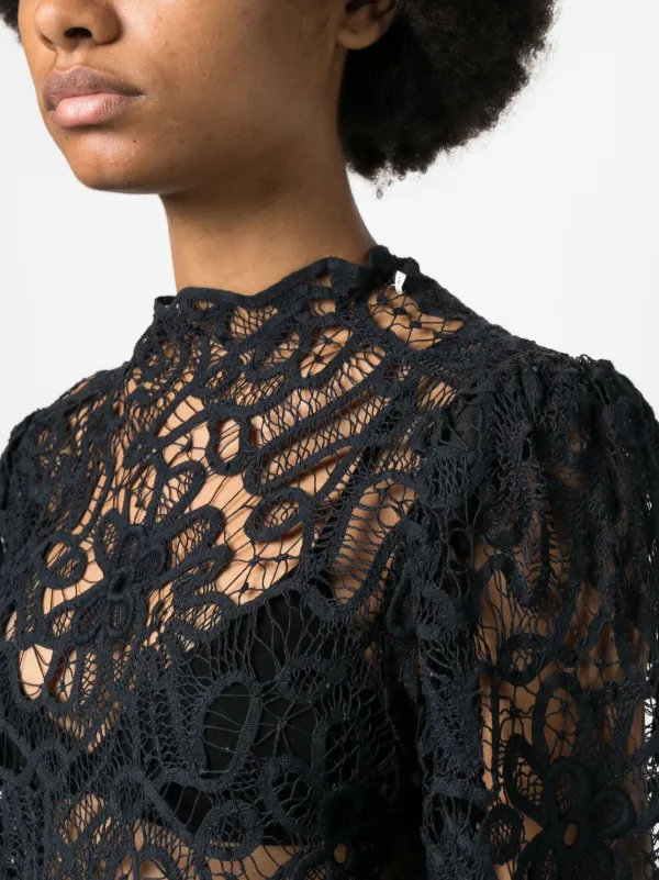 Tシャツ・カットソー Isabel Marant Long-Sleeved Lace Top ISABEL MARANT Neline Lace long-sleeve Top | Black | FARFETCH