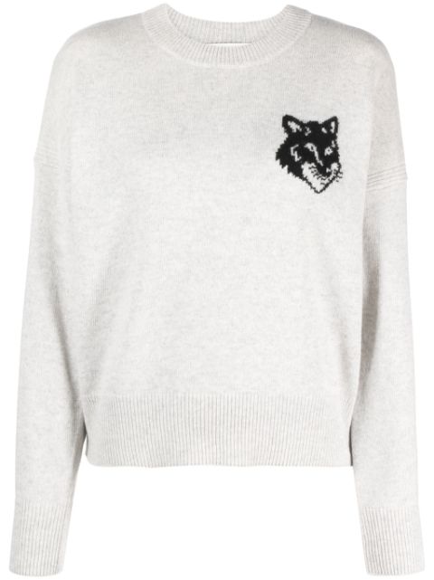 Maison Kitsune logo-intarisa wool jumper Women