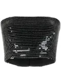 Gemy Maalouf sequined cropped top - Black