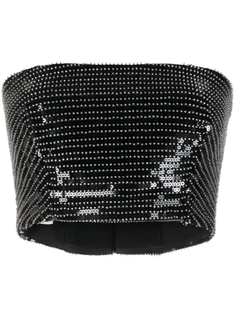 Gemy Maalouf sequined cropped top