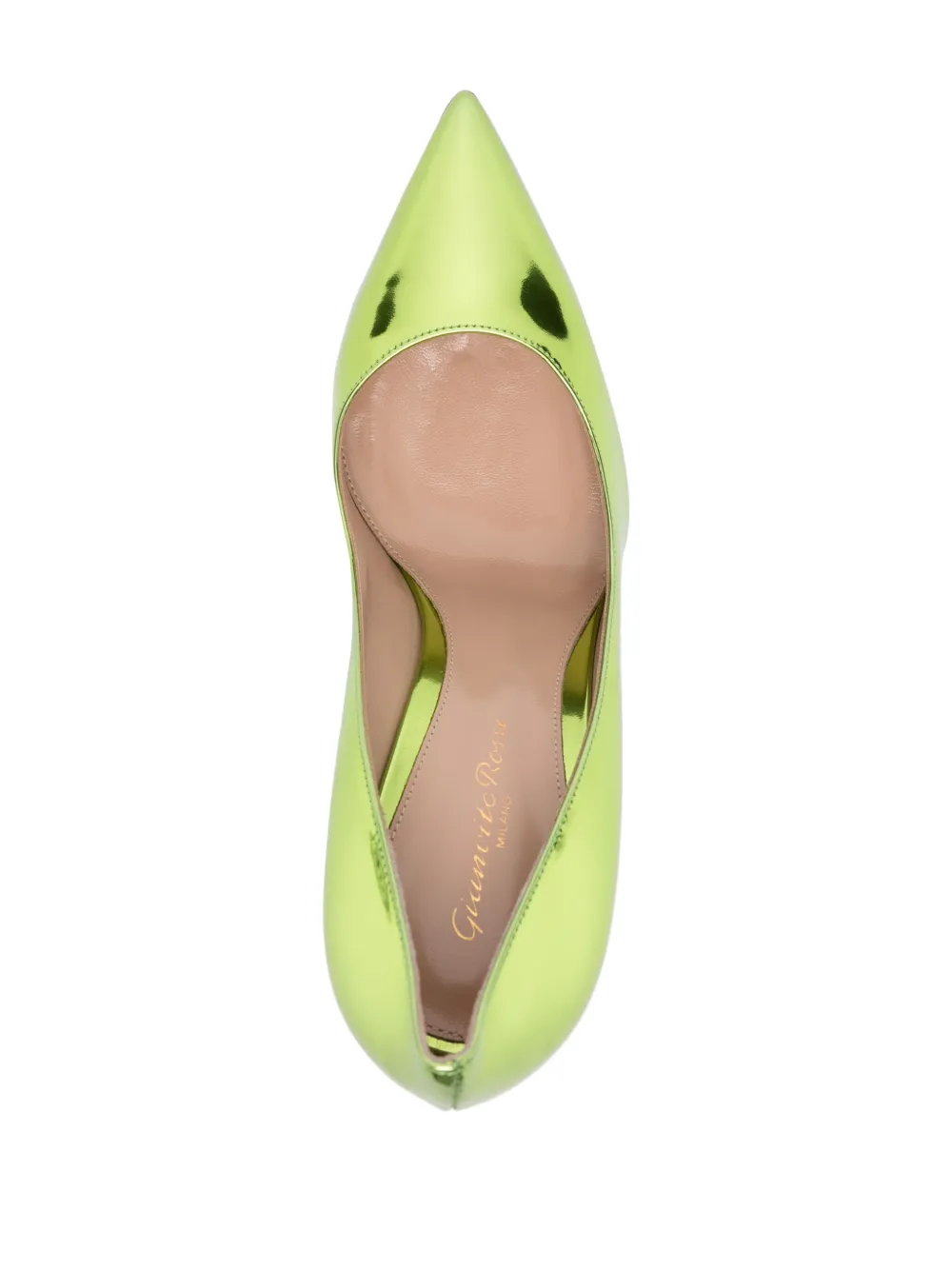 Shop Gianvito Rossi Gianvito 105mm Metallic-effect Pumps In Green